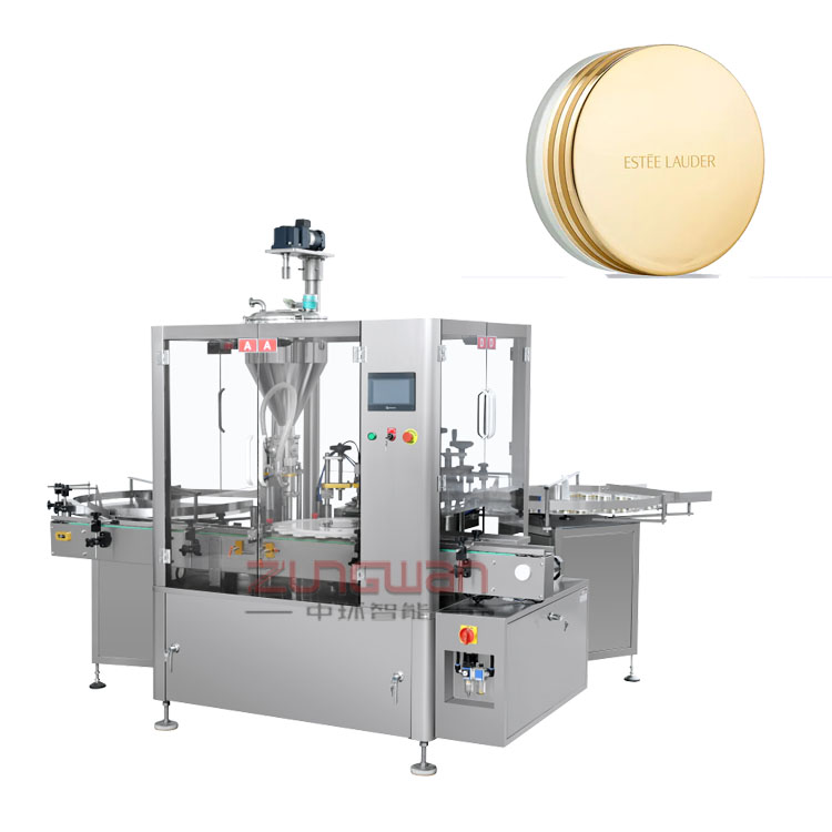 全自動膏體灌裝旋蓋機，膏霜封膜搓蓋機，上墊片封口機