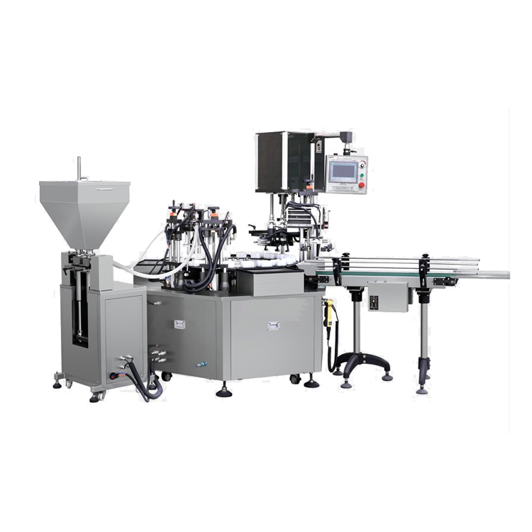 湖州液體灌裝機制造廠商，水乳膏霜灌裝旋蓋一體機價格