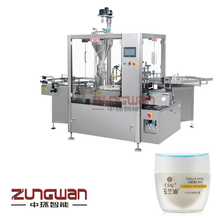 膏霜灌裝機(jī)生產(chǎn)線，全自動膏體灌裝旋蓋機(jī)，軟膏包裝生產(chǎn)線